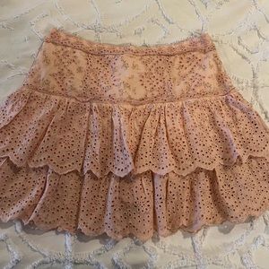 LoveShack Fancy Mini Pink Skirt, Size M. Runs more like a small.